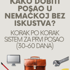 Kompletan vodič za pronalaženje prvog posla u Nemačkoj - čak i bez iskustva. Dobijaš tačan sistem prijave, proverene poruke i gotov CV šablon koji možeš odmah koristiti.